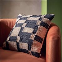 Habitat Woven Geometric Cushion Black - 43x43cm