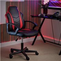 Argos Home Faux Leather Gaming Chair - Red