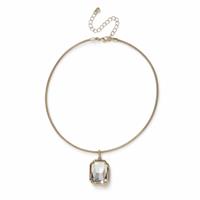 Freedom Gold 16 inch Crystal Collar Pendant Necklace