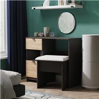 Livara Ready Assembled Canmore Dressing Table-Graphite & Oak