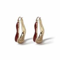 Freedom Gold Enamel Wave Hoop Earrings