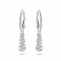 Swarovski Rhodium Plated Crystal Stilla Drop Hoop Earrings