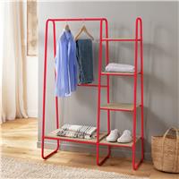 Argos Home Ryan Clothes Rail with Shelves - Red