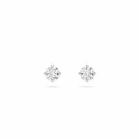 Swarovski Rhodium Plated Round Crystal Stilla Stud Earrings