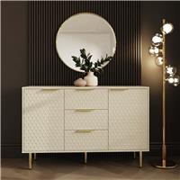 GFW Azariah 2 Door 3 Drawer Sideboard - Ivory