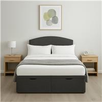 Millbrook Beds Double Fabric Ottoman Bed - Charcoal