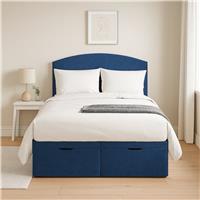 Millbrook Beds Double Fabric End lift Ottoman Bed - Blue