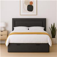 Millbrook Beds Kingsize Fabric Ottoman Bed - Charcoal