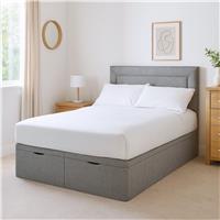 Millbrook Beds Kingsize Fabric End Lift Ottoman Bed - Grey