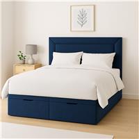 Millbrook Beds Double Fabric End Lift Ottoman Bed - Blue