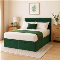 Millbrook Beds Double Fabric End Lift Ottoman Bed - Green