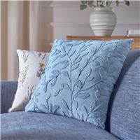 Argos Home Leaf Embroidery Cushion Blue - 50x50cm