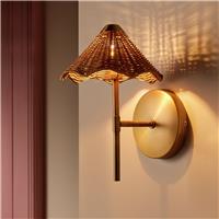 Habitat Norah Rattan Wall Light - Natural