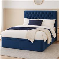 Millbrook Beds Kingsize Fabric End Lift Ottoman Bed - Blue