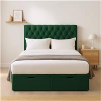 Millbrook Beds Superking Fabric End Lift Ottoman Bed - Green