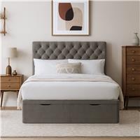 Millbrook Beds Kingsize Fabric End lift Ottoman Bed - Grey