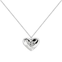 Radley Silver Plated Hammered Heart Pendant Necklace