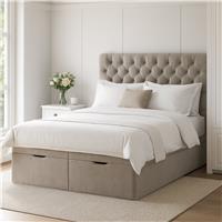 Millbrook Beds Double Fabric Ottoman Bed - Natural