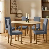 Argos Home Sendi Extending Oval Dining Table & 4 Grey Chairs