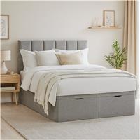 Millbrook Beds Kingsize Fabric End Lift Ottoman Bed - Grey