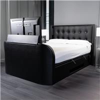 Smart TV Bed Campbell Superking Side Lift Ottoman TV Bed - Black