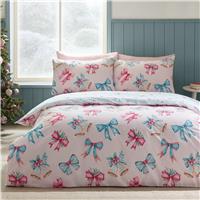 Catherine Lansfield Christmas Bows &Bells Bedding Set-Single