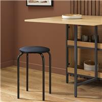 Argos Home Nyla Velvet Stacking Stool - Black