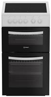 Indesit ITE5VMW 50cm Twin Cavity Electric Cooker - White