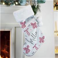 Personalised Message Pink Box Christmas Stocking