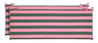 Habitat Stripe Print Garden Bench Cushion - Pink and Green