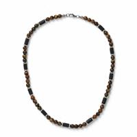 Uncommon Souls Men's Tigers Eye Bead Rope Necklace
