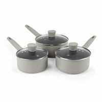 Russel Hobbs 3 Piece Aluminium Saucepan Set - Grey