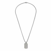 Uncommon Souls Men's Silver Dog Tag Pendant Necklace