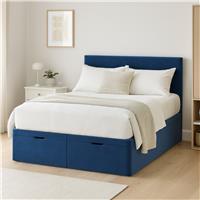 Millbrook Beds Superking Fabric End Lift Ottoman Bed - Blue