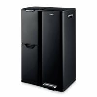 Tower 60L Three Compartment Recycling Pedal Bin - Black