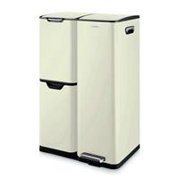Tower 60L Three Compartment Recycling Pedal Bin - Cream