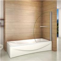 MLH 1500x1000mm Sail Shaped Bathscreen - Silver