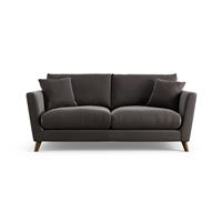 Habitat Lomond Velvet 3 Seater Sofa - Grey - Dark Leg