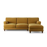 Habitat Askem Fabric Right Hand Corner Sofa - Gold -Dark Leg