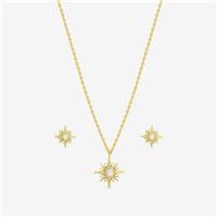 Inicio 14K Gold Plated Cubic Zirconia Star Set