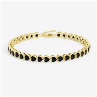 Inicio Gold Plated and Jet Crystal Tennis Bracelet