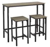 Argos Home Bolitzo Bar Set & 2 Stools - Oak & Black