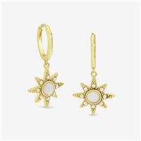Inicio 14K Gold Plated and Mother of Pearl Star Earrings