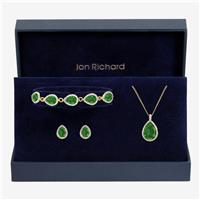 Jon Richard Gold Plated Emerald Pear Jewellery Set