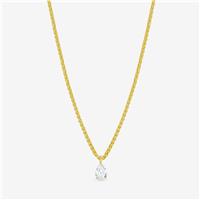 Jon Richard 18K Gold Chain Cubic Zirconia Peardrop Necklace