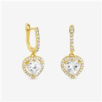 Jon Richard Crystal Halo Heart Hoop Earrings