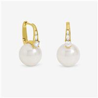 Jon Richard Crystal Stone Pearl Hoop Earrings