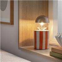 Habitat Ceramic Stripe Bulb Holder - Orange