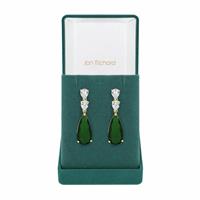 Jon Richard Gold Plated CZ Green Pear Earrings