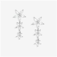 Jon Richard Cubic Zirconia Mixed Floral Stud Earrings